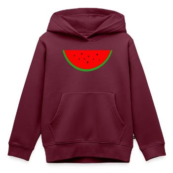 Saftige rote Wassermelone - Kinder Premium Organic Hoodie - Burgunderrot - Vorne - AI Model Kid Female (0cm)