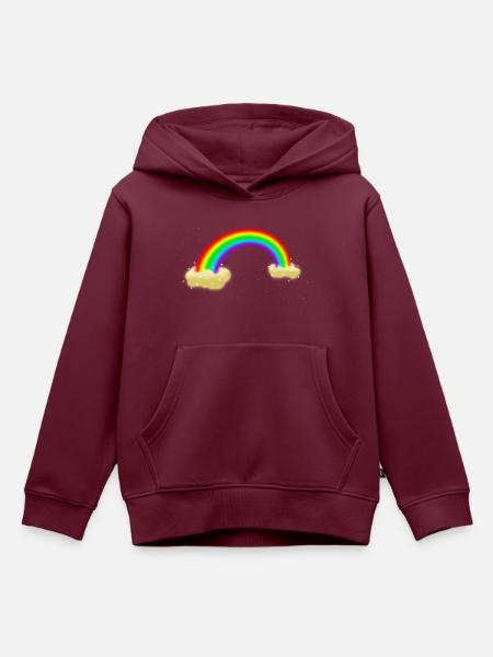 Rainbow - Kinder Premium Organic Hoodie - Burgunderrot