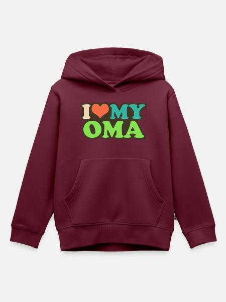 i love my oma - Kinder Premium Organic Hoodie - Burgunderrot