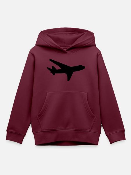 Flugzeug - Kinder Premium Organic Hoodie - Burgunderrot