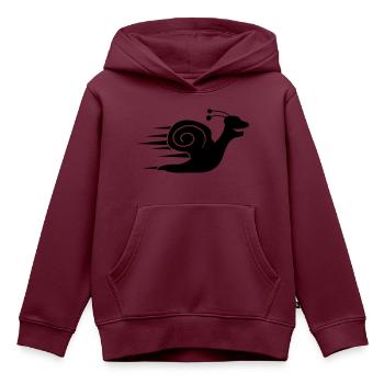 Fast Snail - Kinder Premium Organic Hoodie - Burgunderrot - Vorne - AI Model Kid Female (0cm)