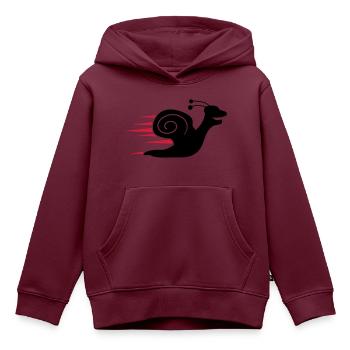 Fast Snail - Kinder Premium Organic Hoodie - Burgunderrot - Vorne - AI Model Kid Female (0cm)