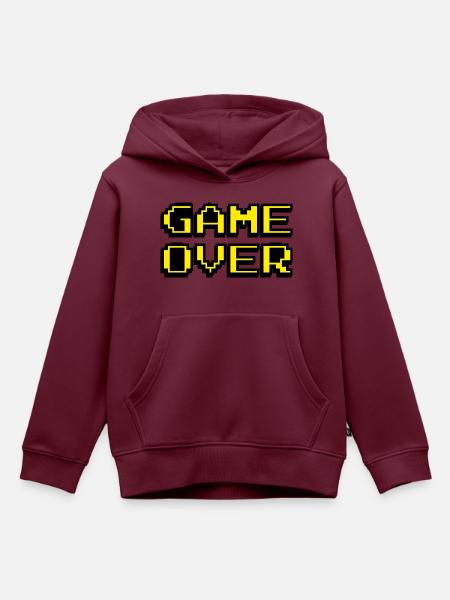 Game Over Design - Kinder Premium Organic Hoodie - Burgunderrot
