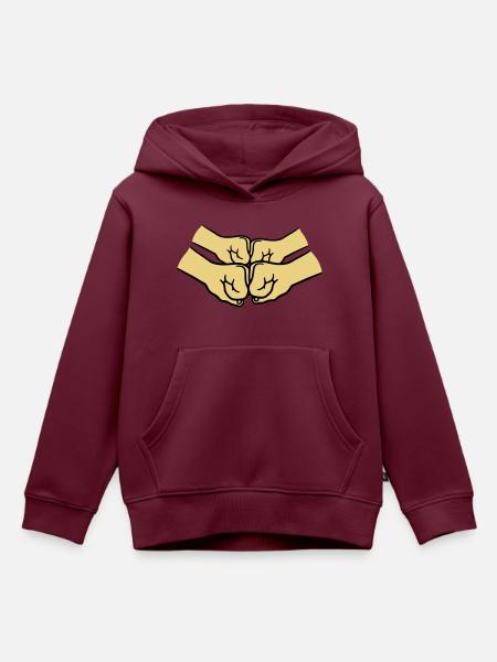 4 Haende Crew - Kinder Premium Organic Hoodie - Burgunderrot