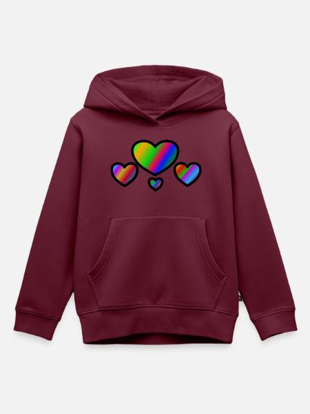 hearts - Kinder Premium Organic Hoodie - Burgunderrot