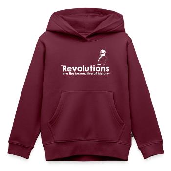 Revolutionen - Karl Marx - Kinder Premium Organic Hoodie - Burgunderrot - Vorne - AI Model Kid Female (0cm)