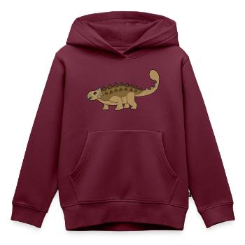 Ankylosaurus - Kinder Premium Organic Hoodie - Burgunderrot - Vorne - AI Model Kid Female (0cm)