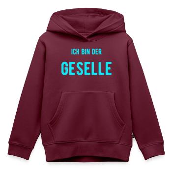 ich bin der Geselle - Kinder Premium Organic Hoodie - Burgunderrot - Vorne - AI Model Kid Female (0cm)