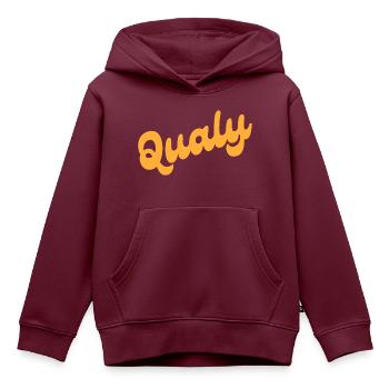 Qualy - Kinder Premium Organic Hoodie - Burgunderrot - Vorne - AI Model Kid Female (0cm)