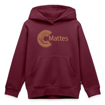 Für Mattes - Kinder Premium Organic Hoodie - Burgunderrot - Vorne - AI Model Kid Female (0cm)