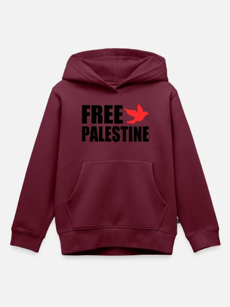 Free palestine - Kinder Premium Organic Hoodie - Burgunderrot