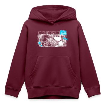 Kinder Fahrrad Bike Woom - Kinder Premium Organic Hoodie - Burgunderrot - Vorne - AI Model Kid Female (0cm)