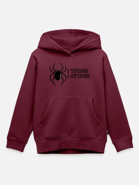 I think I spider - Kinder Premium Organic Hoodie - Burgunderrot