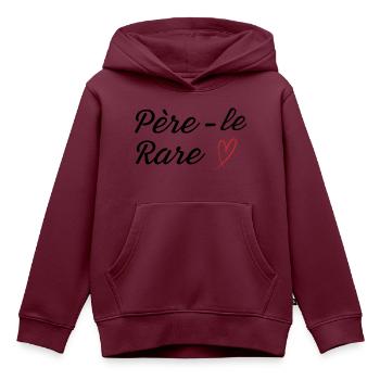 Seltene Perle Papa - Papa Geschenkidee - Kinder Premium Organic Hoodie - Burgunderrot - Vorne - AI Model Kid Female (0cm)