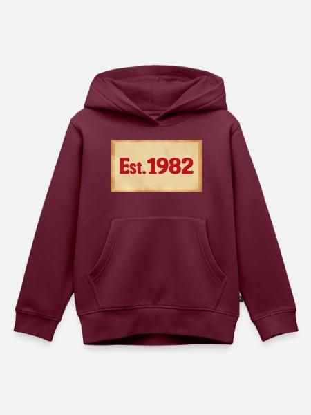 Est. 1982 - Kinder Premium Organic Hoodie - Burgunderrot