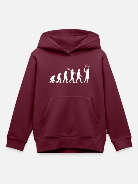 Evolution des Tennissports - Kinder Premium Organic Hoodie - Burgunderrot