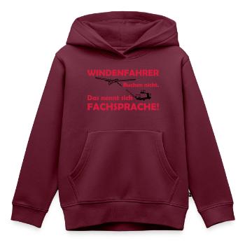 windenfahrer fluchen nicht segelflieger - Kinder Premium Organic Hoodie - Burgunderrot - Vorne - AI Model Kid Female (0cm)