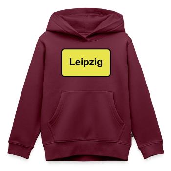 Leipzig Weg nach Leipzig - Kinder Premium Organic Hoodie - Burgunderrot - Vorne - AI Model Kid Female (0cm)
