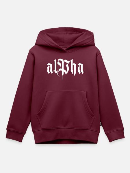 Alpha - Kinder Premium Organic Hoodie - Burgunderrot