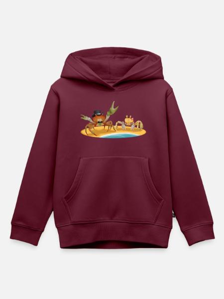 Krabbe mit Freundin - Verlobungsgeschenk - Kinder Premium Organic Hoodie - Burgunderrot