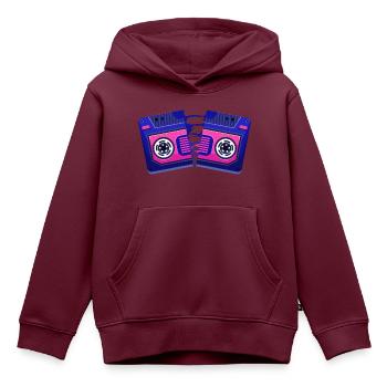 kaputte Kassette - Kinder Premium Organic Hoodie - Burgunderrot - Vorne - AI Model Kid Female (0cm)