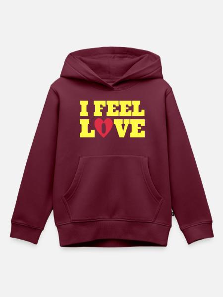 Ich fühle Liebe - Kinder Premium Organic Hoodie - Burgunderrot