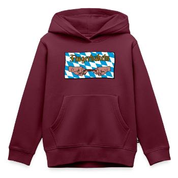 Fingerhakeln V2 - Kinder Premium Organic Hoodie - Burgunderrot - Vorne - AI Model Kid Female (0cm)