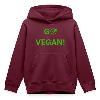 Veganer Stil mit Herz: Einzigartiges Design - Kinder Premium Organic Hoodie - Burgunderrot - Vorne - AI Model Kid Female (0cm)