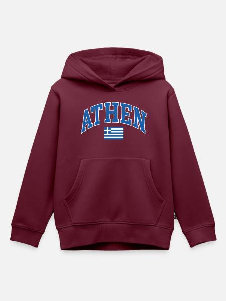 Athen - Kinder Premium Organic Hoodie - Burgunderrot