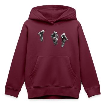 BMX Rennen Rennen ATV Motocross - Kinder Premium Organic Hoodie - Burgunderrot - Vorne - AI Model Kid Female (0cm)