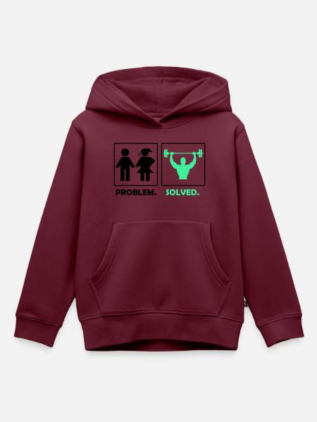problem solved fitness - Kinder Premium Organic Hoodie - Burgunderrot
