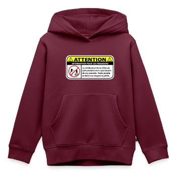 Informationen für Passagiere - Kinder Premium Organic Hoodie - Burgunderrot - Vorne - AI Model Kid Female (0cm)
