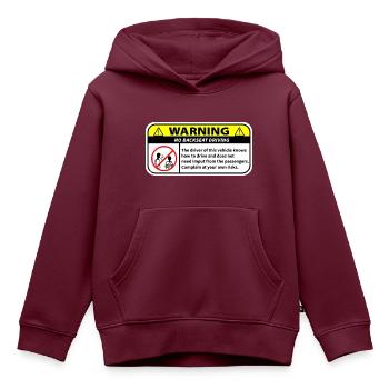 Informationen für Passagiere - Kinder Premium Organic Hoodie - Burgunderrot - Vorne - AI Model Kid Female (0cm)