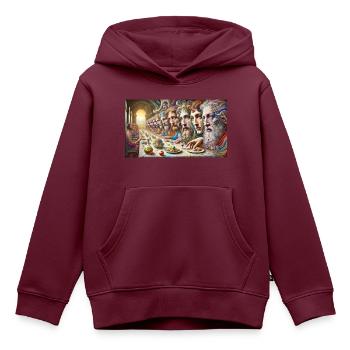 Die Tafel - Kinder Premium Organic Hoodie - Burgunderrot - Vorne - AI Model Kid Female (0cm)