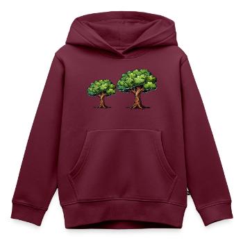 Bäume Baum Natur - Kinder Premium Organic Hoodie - Burgunderrot - Vorne - AI Model Kid Female (0cm)