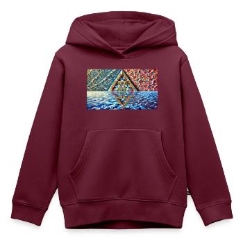 Unicorn-Capable-Triangel - Kinder Premium Organic Hoodie - Burgunderrot - Vorne - AI Model Kid Female (0cm)
