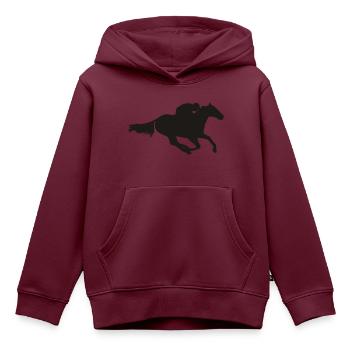 rennpferd - Kinder Premium Organic Hoodie - Burgunderrot - Vorne - AI Model Kid Female (0cm)