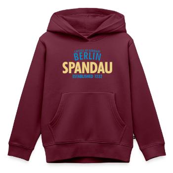 Capitol Of Germany Berlin - Spandau Established - Kinder Premium Organic Hoodie - Burgunderrot - Vorne - AI Model Kid Female (0cm)