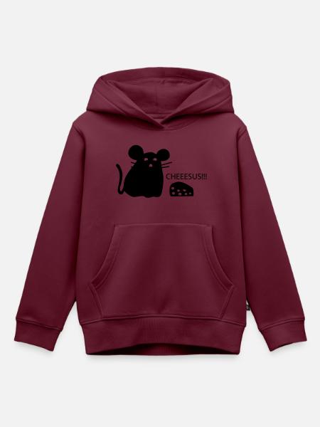 Maus - Kinder Premium Organic Hoodie - Burgunderrot