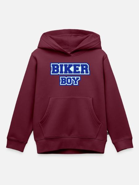 Biker Boy - Kinder Premium Organic Hoodie - Burgunderrot