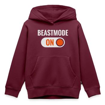 Beast Mode - Kinder Premium Organic Hoodie - Burgunderrot - Vorne - AI Model Kid Female (0cm)