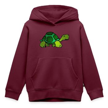 Schildkröte / Schildkröte buntes Mosaik-Musterdesign - Kinder Premium Organic Hoodie - Burgunderrot - Vorne - AI Model Kid Female (0cm)