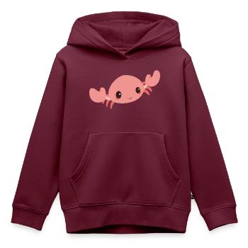 Krabbe - Kinder Premium Organic Hoodie - Burgunderrot - Vorne - AI Model Kid Female (0cm)