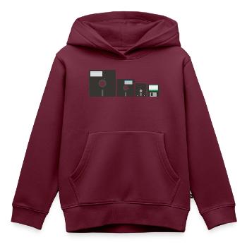 Satz der Disketten (2) - Kinder Premium Organic Hoodie - Burgunderrot - Vorne - AI Model Kid Female (0cm)