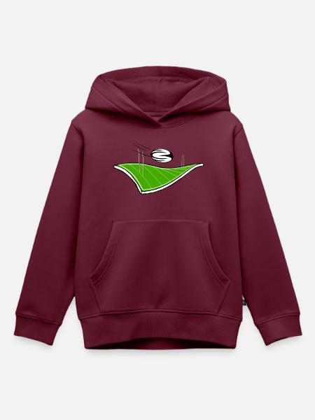Rugby-Feld und Ballon - Kinder Premium Organic Hoodie - Burgunderrot