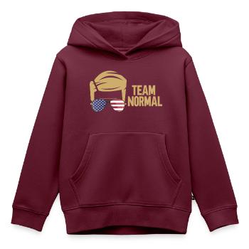 Team Normal - Kinder Premium Organic Hoodie - Burgunderrot - Vorne - AI Model Kid Female (0cm)