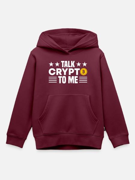Crypto - Kinder Premium Organic Hoodie - Burgunderrot
