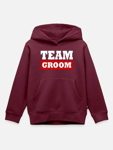 Team groom - Kinder Premium Organic Hoodie - Burgunderrot