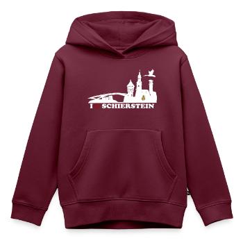 I Schierstein white RA - Kinder Premium Organic Hoodie - Burgunderrot - Vorne - AI Model Kid Female (0cm)