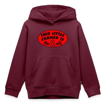 Bauer - Kinder Premium Organic Hoodie - Burgunderrot - Vorne - AI Model Kid Female (0cm)